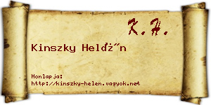 Kinszky Helén névjegykártya