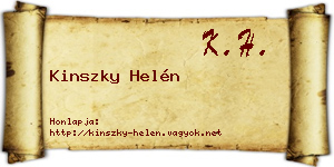 Kinszky Helén névjegykártya